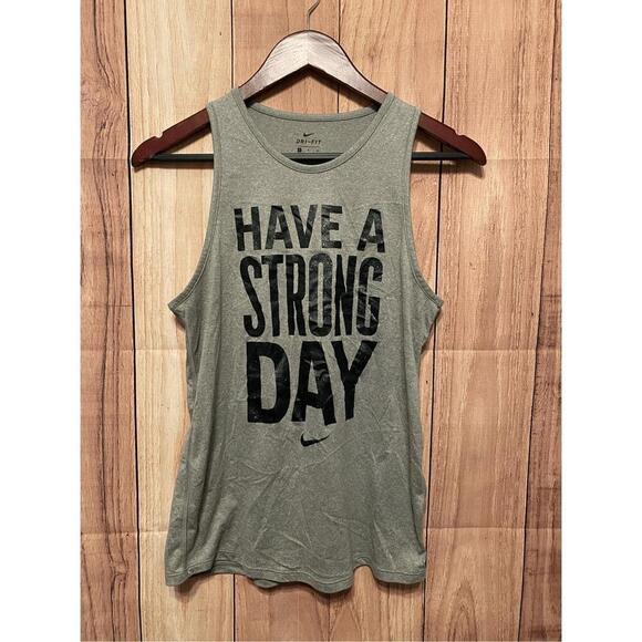 Nike Small grey dri-fit tank top have a strong day athletic womens - Picture 1 of 5